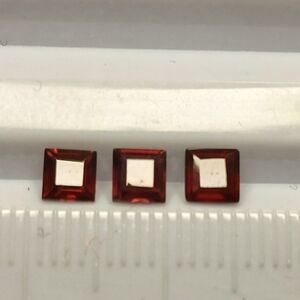 Square Red Almandine Garnet Gemstones 3 - 4mm